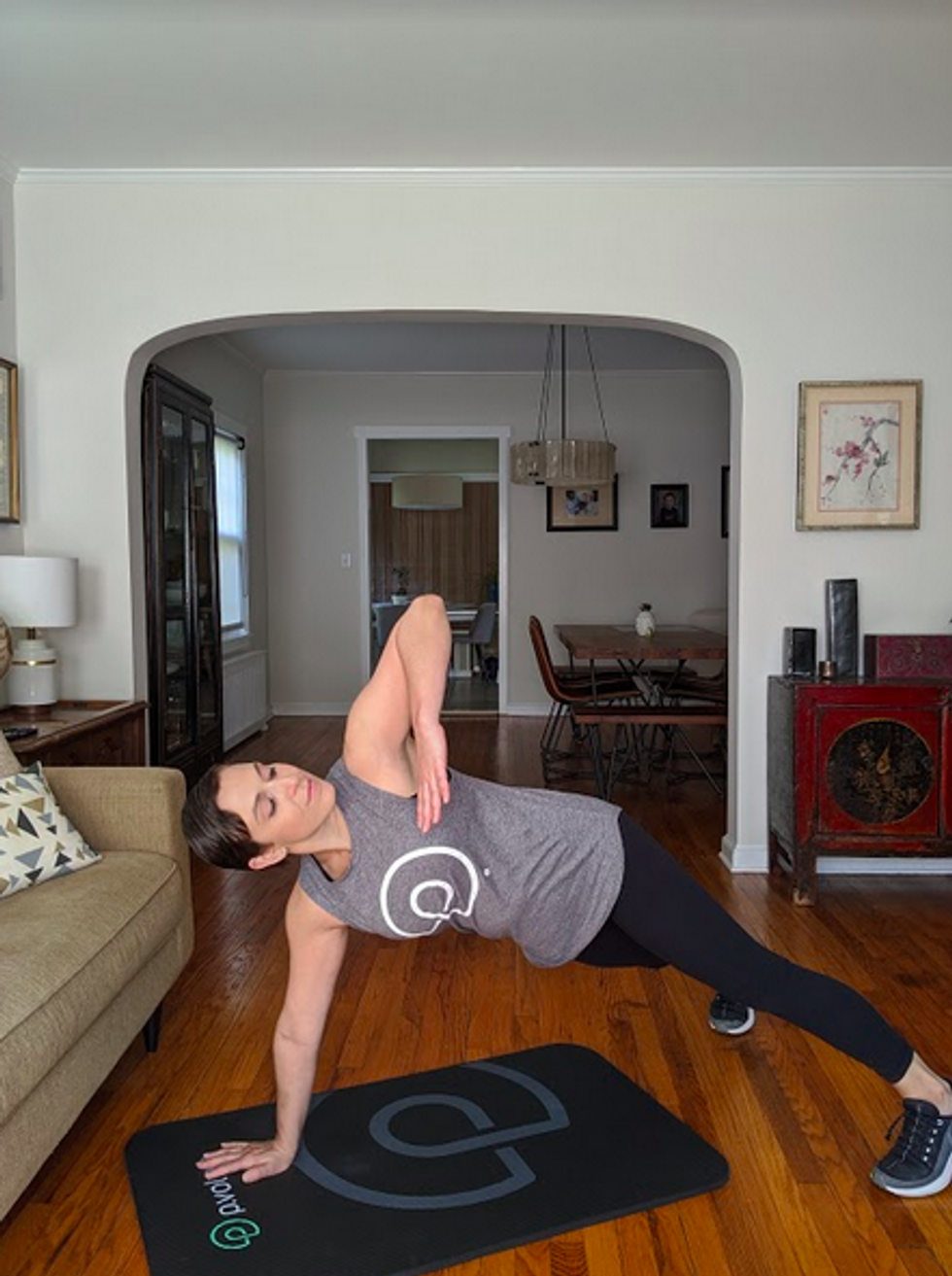 9 no-equipment exercises you can do anywhere Plank with elbow lift