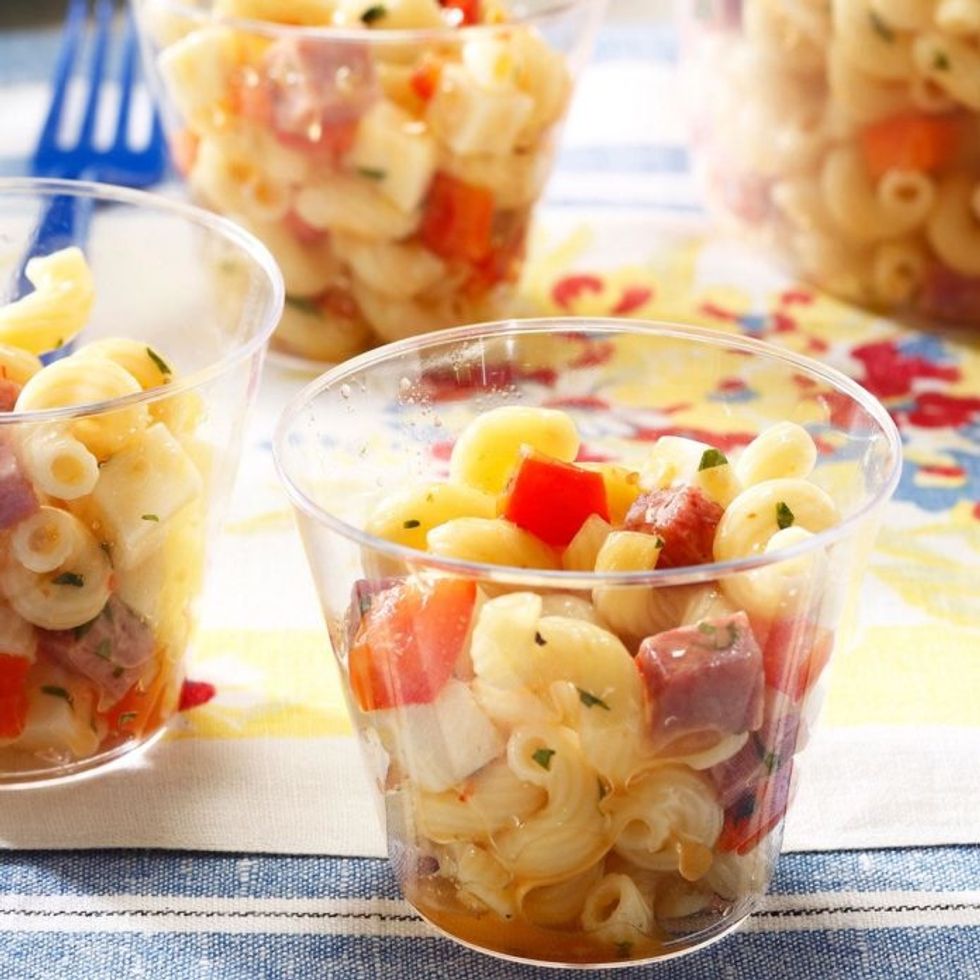 Salami + provolone pasta salad