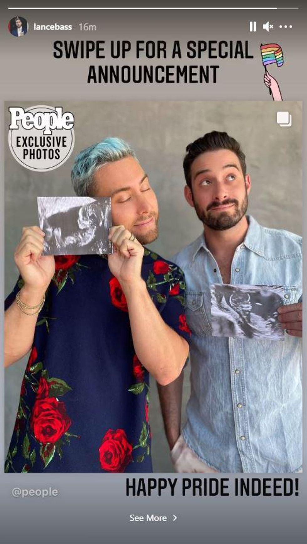 All the pregnant celebrities in 2021 Lance-Bass-Michael-Turchin-hold-twin-ultrasounds
