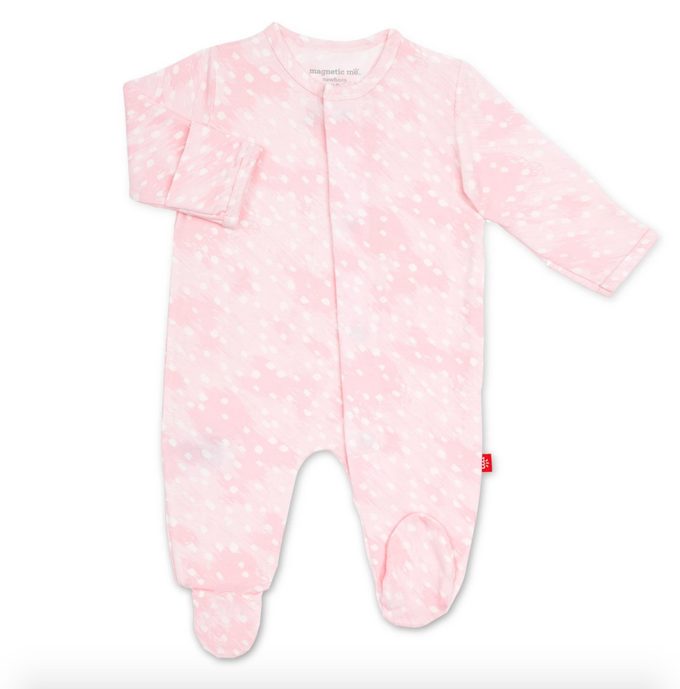 Pink Doeskin Modal Magnetic Footie