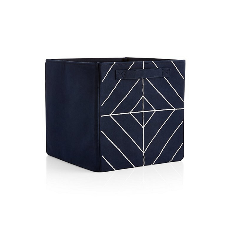 Earth Navy Cube Bin