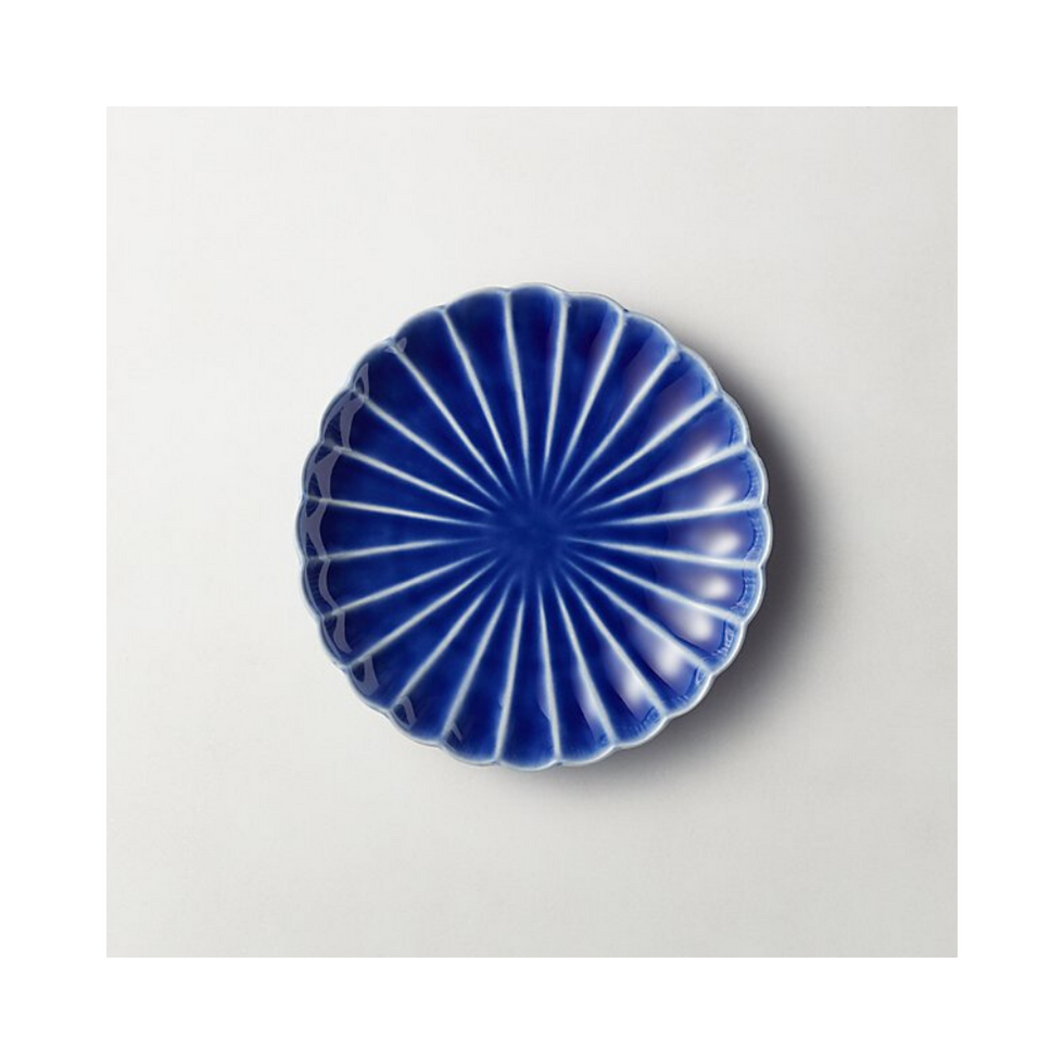 PETAL BLUE CERAMIC APPETIZER PLATE