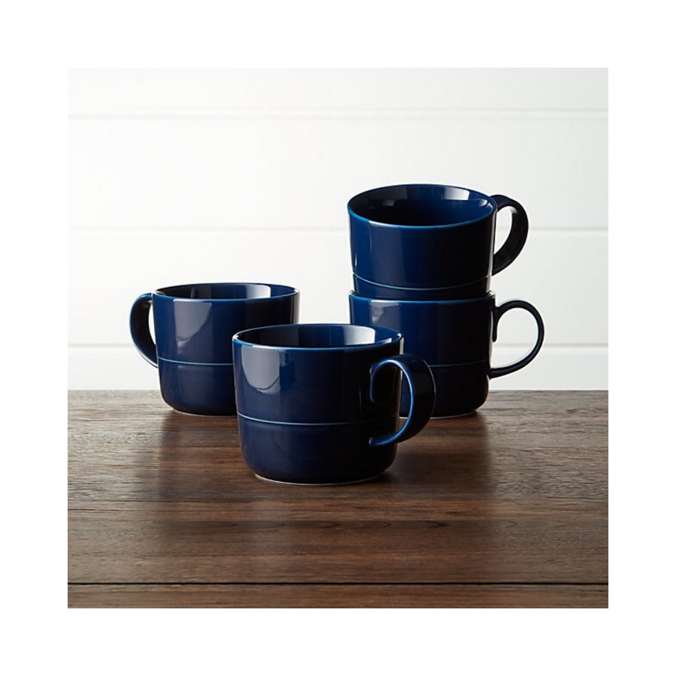 Hue Navy Blue Mugs, Set of 4