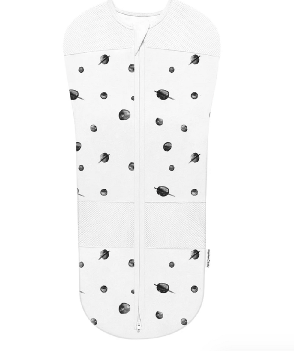 HAPPIEST BABY Sleepeau00ae, 5-Second Baby Swaddle with White Planets