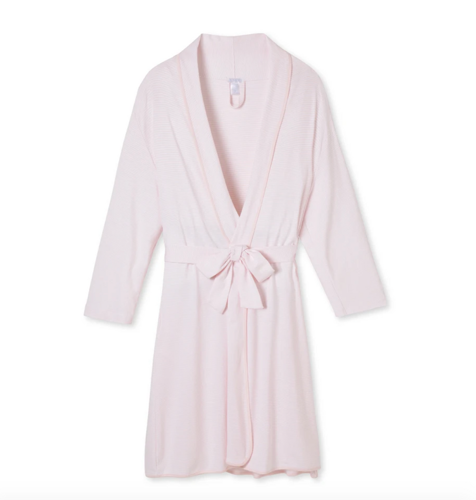 LAKE 100% Pima Cotton Robe in Pale Pink