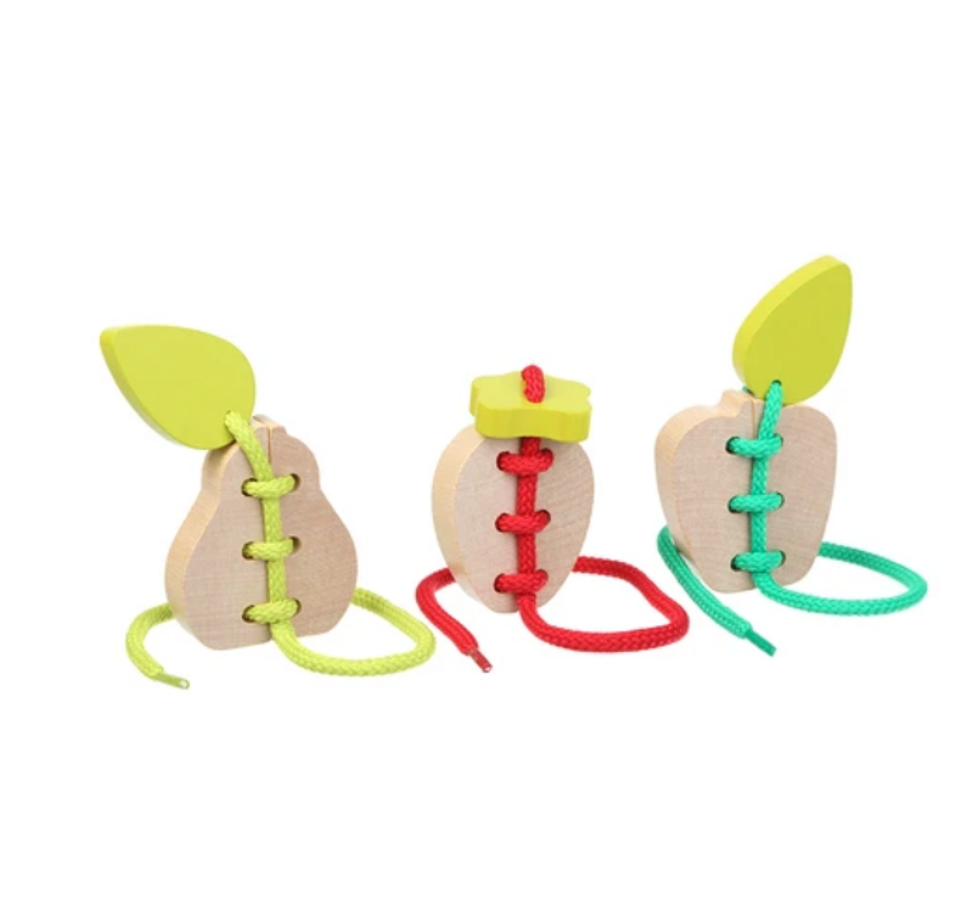 WISE ELK Wooden Lacing Fruit Set