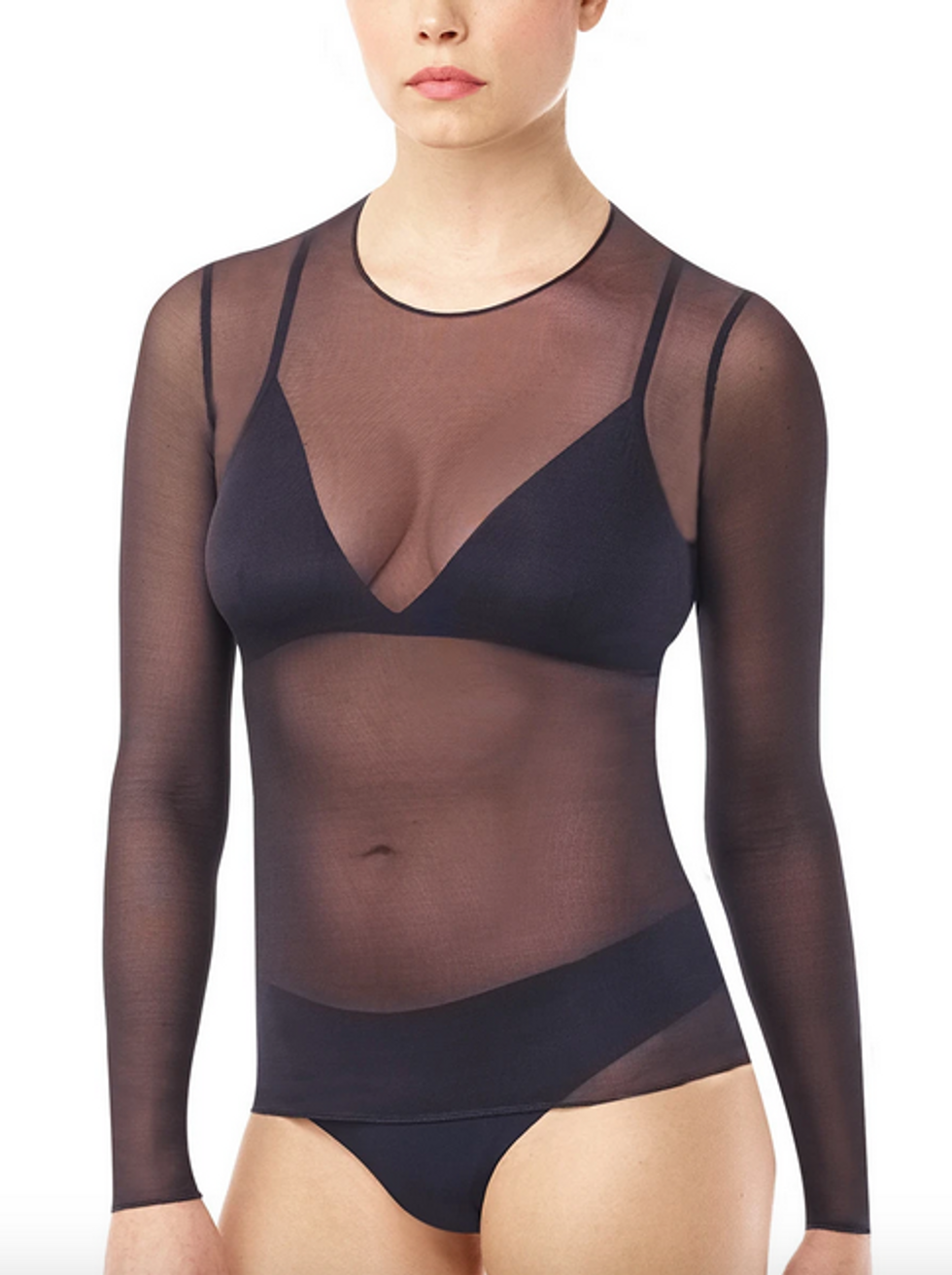 Commando chic mesh long sleeve top