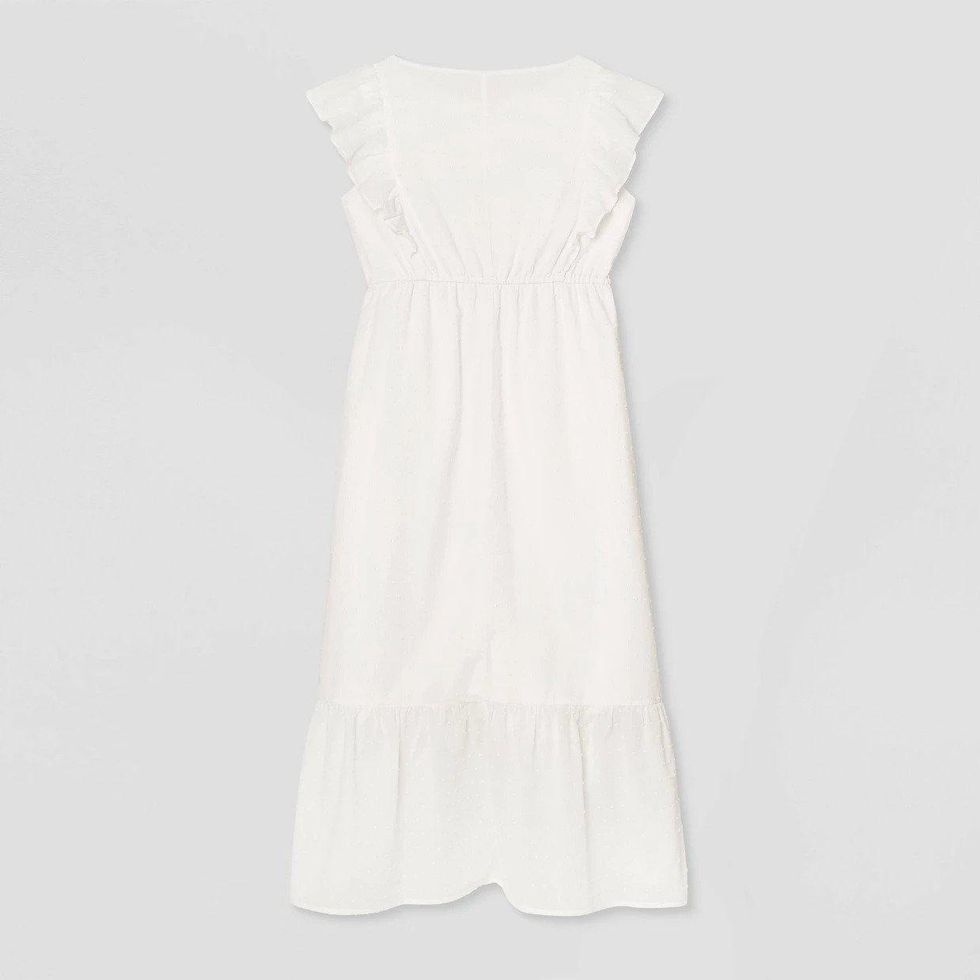 Ruffle Short Sleeve Woven Dress