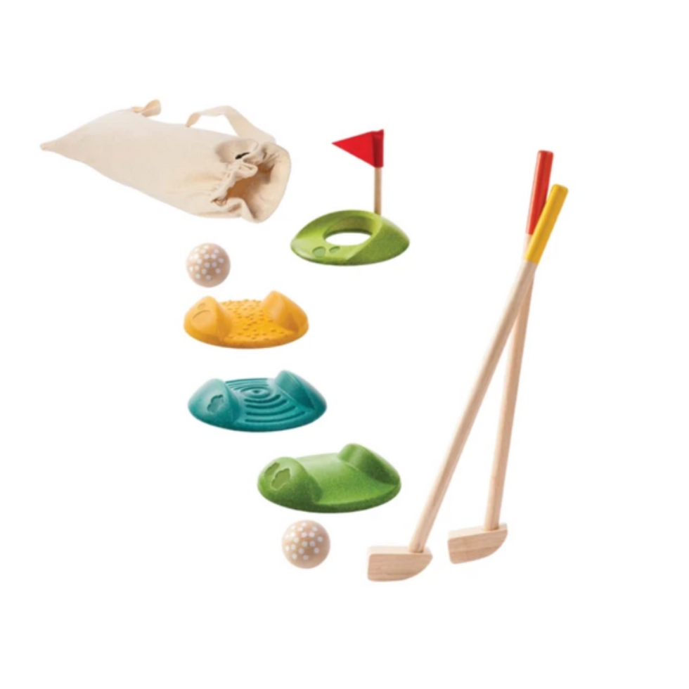 wooden mini golf set