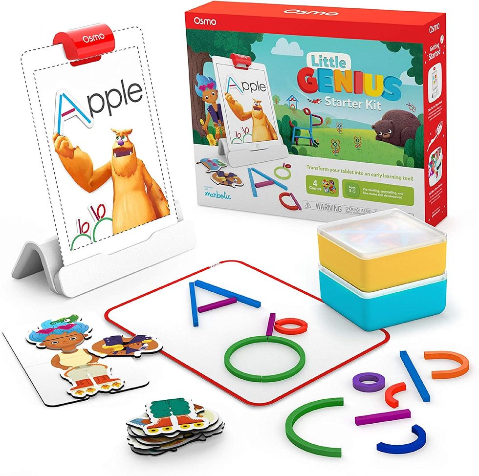  Osmo - Little Genius Starter Kit for iPad - 4 Hands-On Learning Games - Ages 3-5 -                     Problem Solving, Phonics & Creativity (Osmo iPad Base Included)