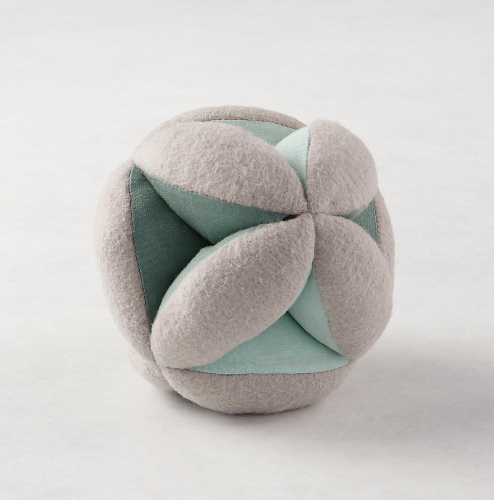Teal Baby Plush Ball Rattle