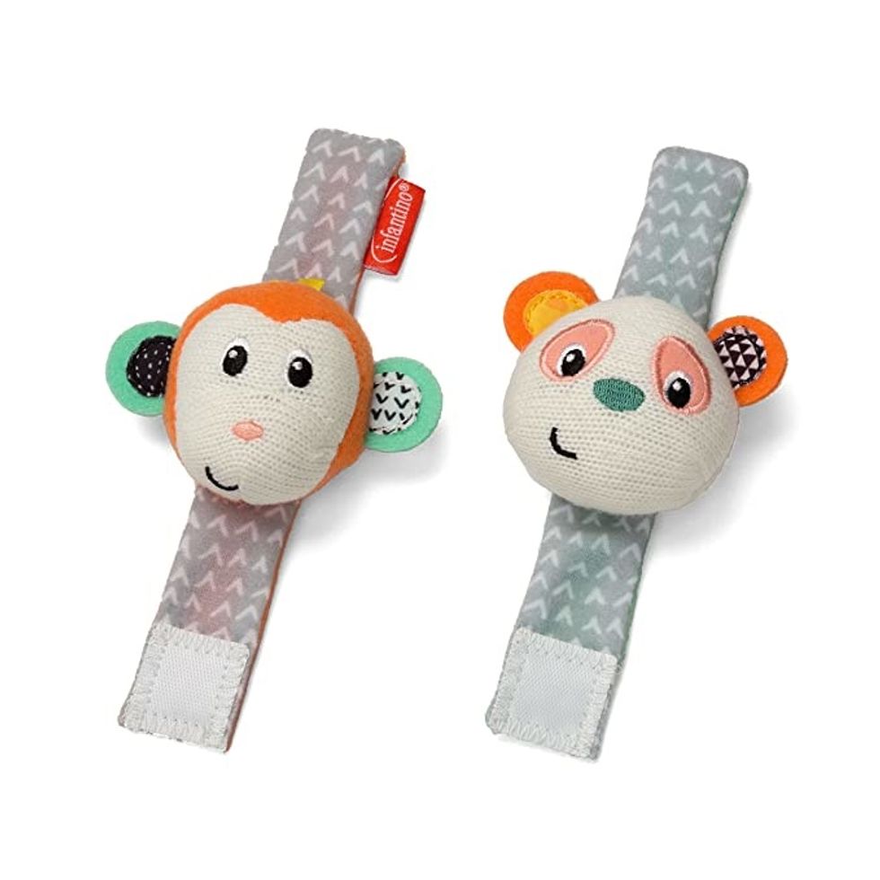 Infantino Wrist Rattles, Monkey and Panda