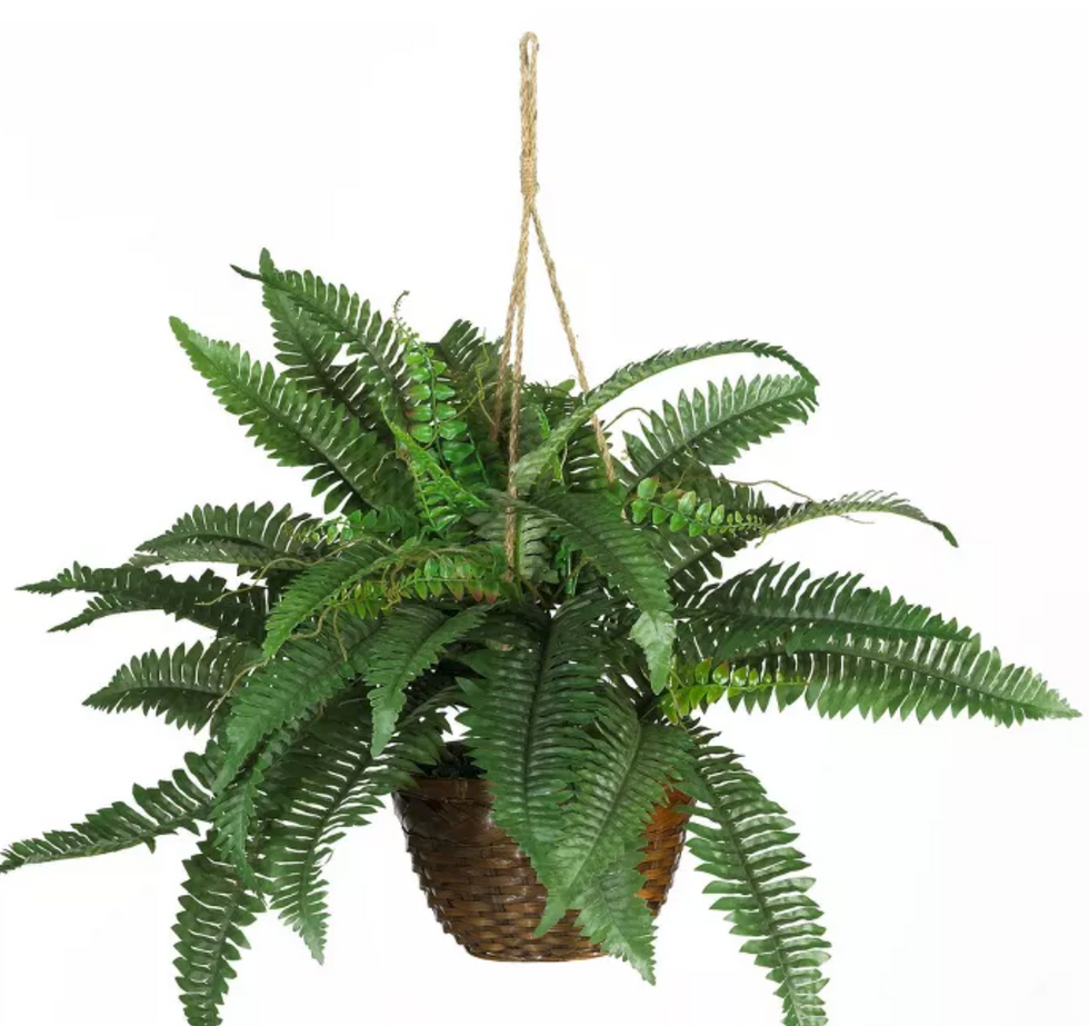 Nearly Natural artificial fern hanging basket