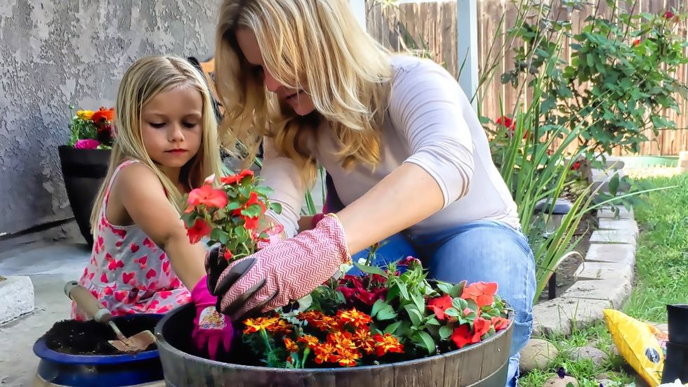 Plant flowers together