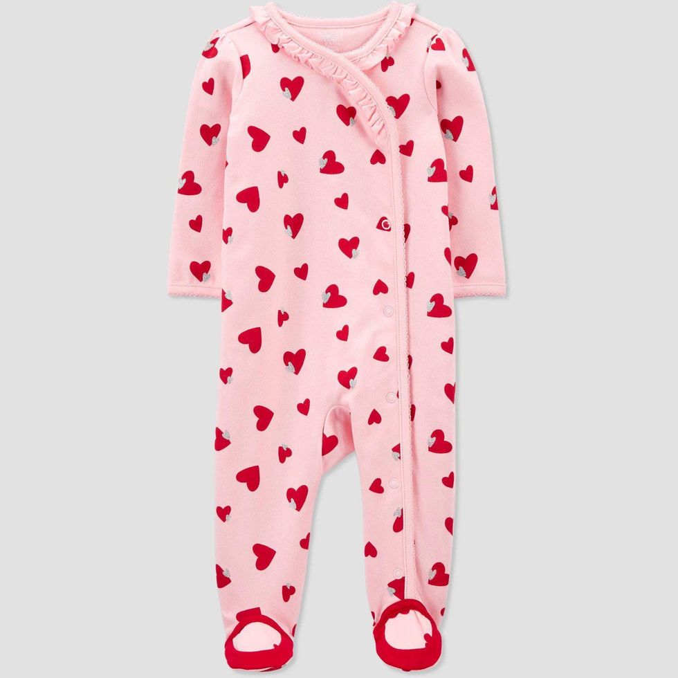 Baby girl heart sleep and play