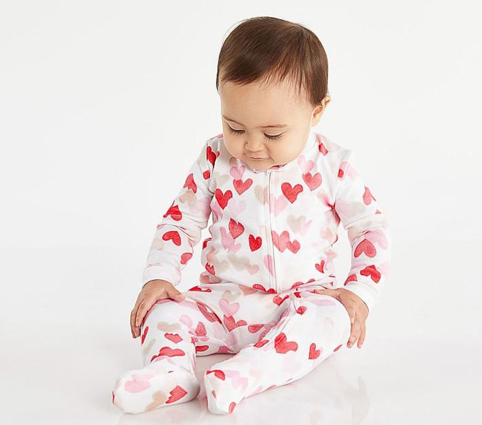 Pottery Barn Kids hearts nursery pajamas
