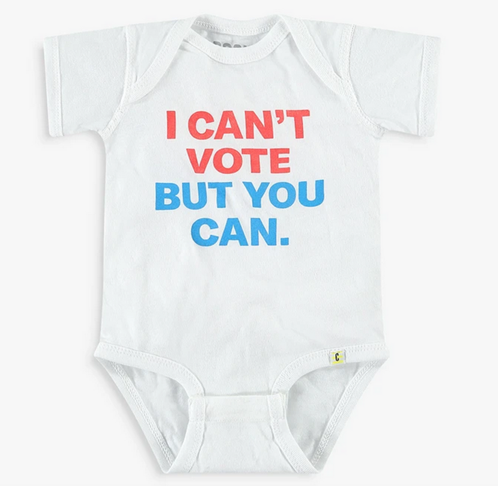 I Can't Vote But You Can onesie