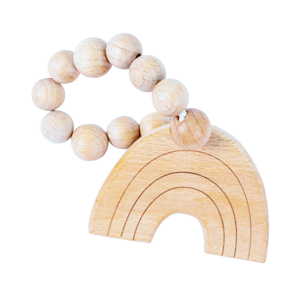 Bebe Au Lait rainbow wooden teether