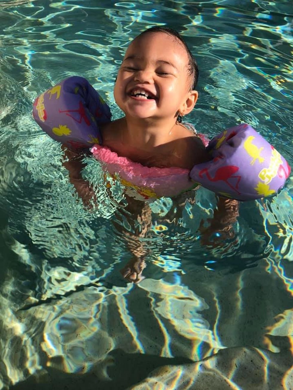 kid in pool